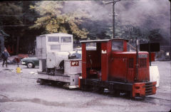 
RH No 4 and MR No 7 at the workshops, Llanberis Lake Railway, October 1974